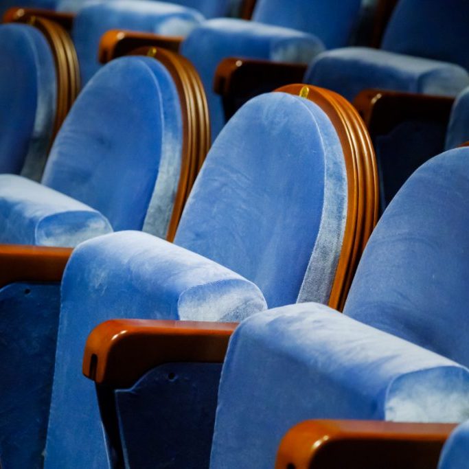 Chairs in the row at the big hall